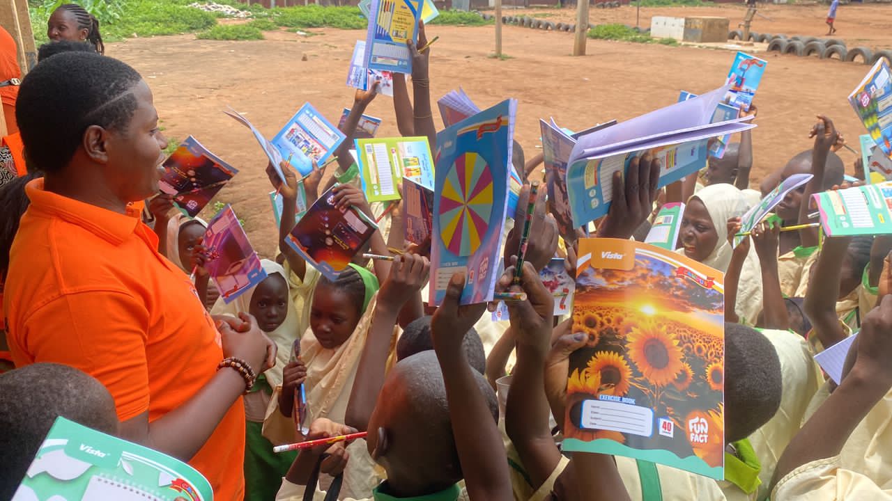 EWOMI Distributes Writing Materials to Pupils at New Dakwa Government Primary School